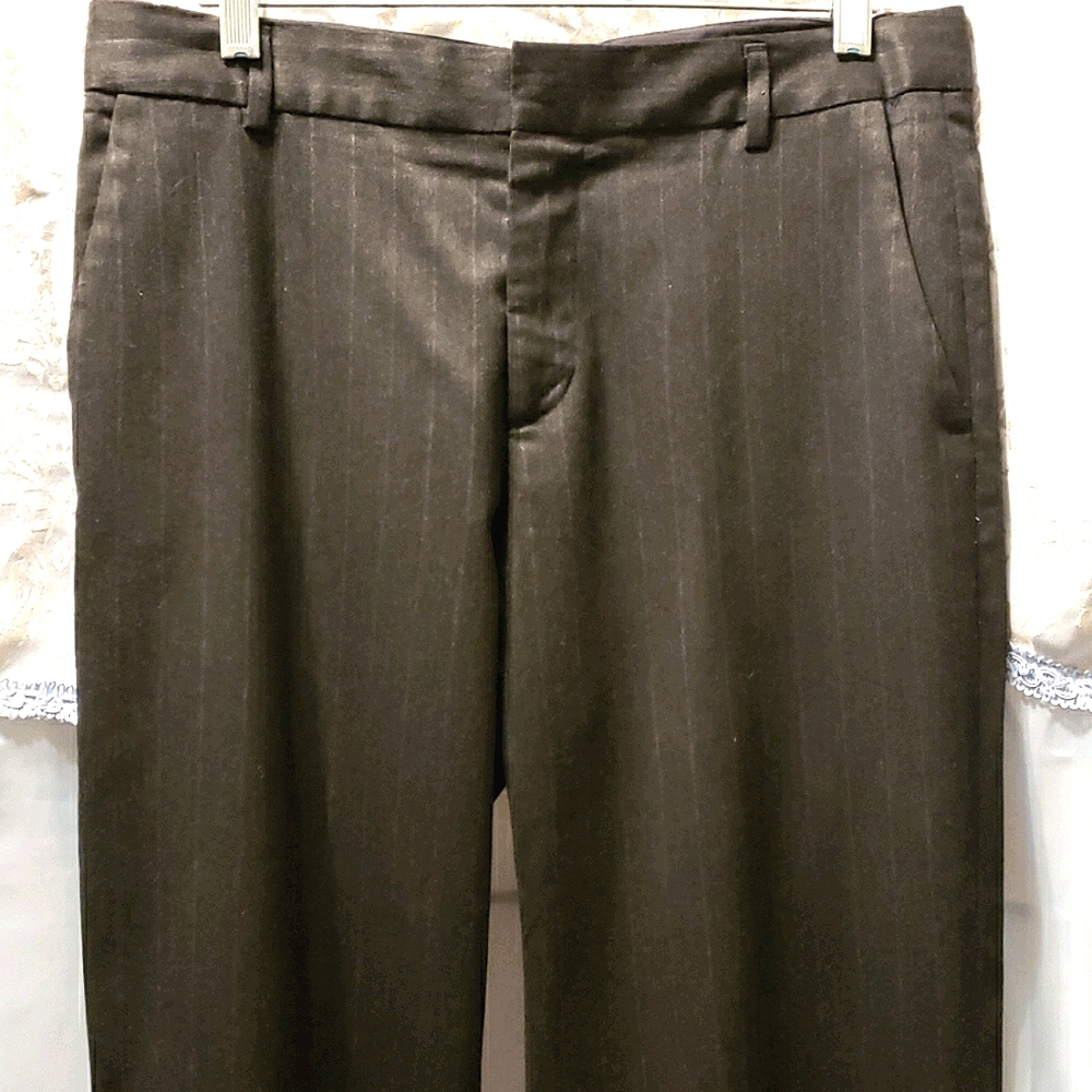 Zara Basic Charcoal Grey Polyester Blend Pinstrip… - image 1